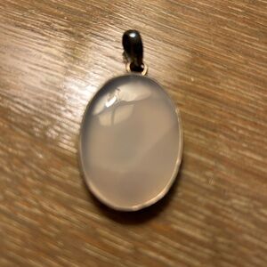 Sterling Silver and Moonstone or Milky Quartz Pendant